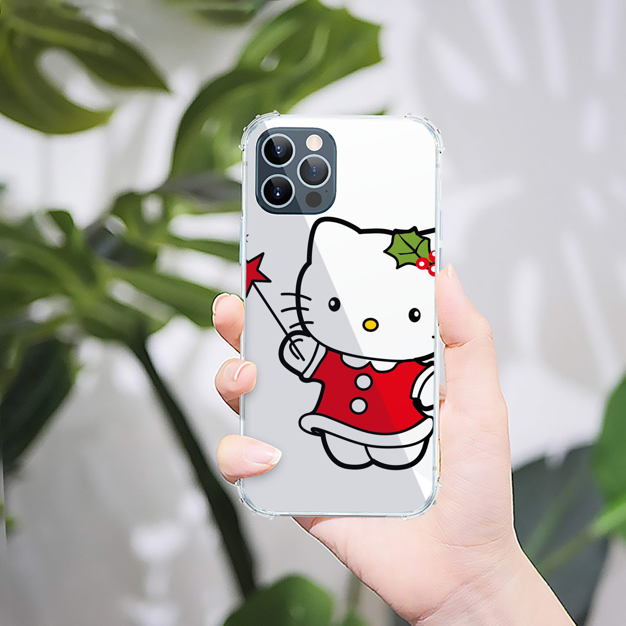 （画像用） Hello Kitty ハローキティ 【iPhone 12シリーズ対応】透明スマホケース（クリアソフトケース）